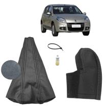 Capa Couro E Coifa Couro Protege Alavanca Câmbio Manual Sandero Full 2008 Á 2014