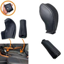 Capa Couro Manopla Câmbio Automático E Alavanca Freio De Mão Ecosport Storm 2019 2020 2021