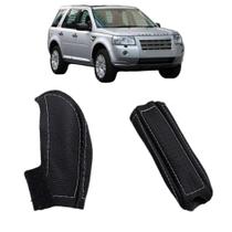 Capa Couro Manopla Câmbio Automático e Alavanca Freio de Mão Land Rover Freelander 2 2007 a 2015