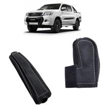 Capa Couro Manopla Câmbio Manual e Alavanca Freio de Mão Toyota Hilux Sr 2005 a 2015
