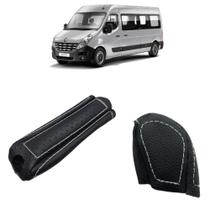 Capa couro manopla cambio manual e freio Renault Master Executive L3h2 2010 a 2022 Capa couro manopla cambio manual e freio Renault Master Executive L3h2 2010 a 2022