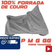 Capa Couro Moto Forrada Impermeável Cinza Cb 650F Cb 500F