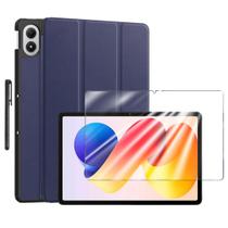 Capa couro para Redmi Pad 2 Pro 12,1 + pelicula + caneta Cor selecionada:Azul Capa couro para Redmi Pad 2 Pro 12,1 + pelicula + caneta Cor selecionada:Azul