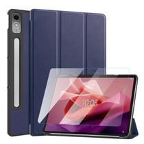 Capa Couro Para Tablet Lenovo P12 12.7 Polegadas + Película Capa Couro Para Tablet Lenovo P12 12.7 Polegadas + Película