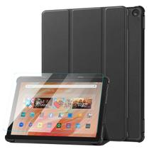 Capa Couro + Película Vidro Para Tablet Amazon Fire Hd10 13º