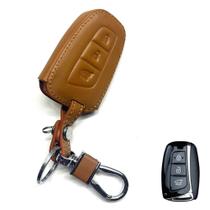 Capa Couro protege chave presencial 3 botões Hyundai ix35 Tucson Azera Hb20 Elantra Sonata Fé sonata