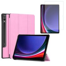 capa couro protetora para Galaxy Tab S9+ 12.4” + vidro capa couro protetora para Galaxy Tab S9+ 12.4” + vidro