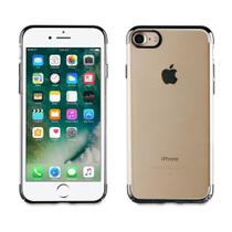 Capa Crystal Case Transparente c/ lateral Preta Iphone 8/7 - Muvit Capa Crystal Case Transparente c/ lateral Preta Iphone 8/7 - Muvit