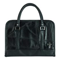 Capa da Bíblia Dicksons Midnight Black Leather com estampa grande