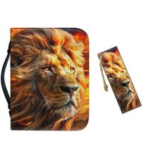 Capa da Bíblia em couro Vefabuboy com marcador e alça para homens