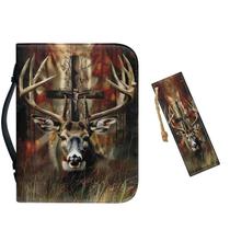 Capa da Bíblia em couro Vefabuboy para homens marrom com marcador Capa da Bíblia em couro Vefabuboy para homens marrom com marcador