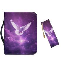 Capa da Bíblia em couro Vefabuboy para mulheres, grande, roxa, 2XL