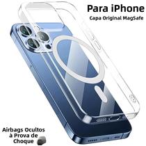 Capa De Acrílico Transparente Com Silicone Magsafe Para iPhone 7 8 11 pro Max Xs 12 13 14 15 16 plus