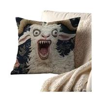 Capa De Almofada 2D Com Estampa De Rosto De Cabra Assustadora, Estilo Nórdico Simples Para Decoração
