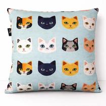 Capa de almofada 43 x 43 veludo digital estampado - gatinhos Capa de almofada 43 x 43 veludo digital estampado - gatinhos