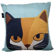 Capa de almofada 43 x 43 veludo digital estampado - gato laranja Capa de almofada 43 x 43 veludo digital estampado - gato laranja