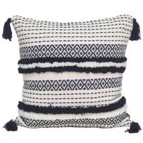 Capa de almofada 45x45 Biena Bordada Azul Marinho Capa de almofada 45x45 Biena Bordada Azul Marinho