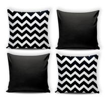 Capa de Almofada 45x45 cm ZigZag Preto/Branco
