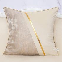 Capa de almofada Alerfa Off White Bege Gold Couro 45x45cm