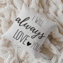 Capa de Almofada Algodão Estampada 40x40cm Love Always Capa de Almofada Algodão Estampada 40x40cm Love Always