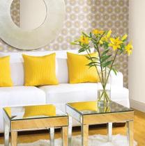 Capa de Almofada Amarela Lisa 45x45cm com Zíper