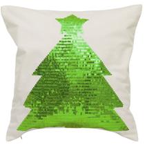 Capa de almofada Árvore de Natal com paetês 45x45 - FARTEX