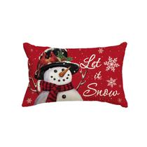 Capa de almofada AVOIN colorlife Let it Snow Snowman 30x50cm