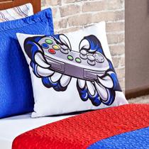 Capa de Almofada Avulsa Game Control Garra Azul 45cm x 45cm - Estampa Digital Infantil Gamer Menino Capa de Almofada Avulsa Game Control Garra Azul 45cm x 45cm - Estampa Digital Infantil Gamer Menino