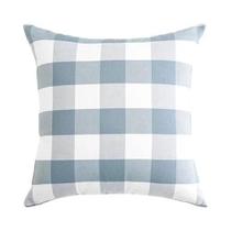 Capa De Almofada Azul Claro Xadrez 30x50cm 45x45cm Decorativa Para Casa E Sofá 1 Peça