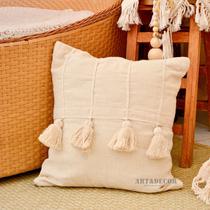 Capa de Almofada Boho Chic 4 Pompom