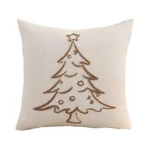 Capa De Almofada Bordada Com Árvore De Natal, Rena E Floco De Neve, Decoração De Sofá Para Casa De