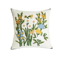 Capa de almofada bordada floral de jardim requintado sem núcleo para várias salas Capa de almofada bordada floral de jardim requintado sem núcleo para várias salas