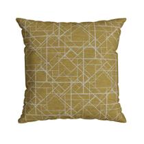CAPA DE ALMOFADA BOTANICA GEOMETRICA MOSTARDA COM CORDONE - 43 cm x 43 cm CAPA DE ALMOFADA BOTANICA GEOMETRICA MOSTARDA COM CORDONE - 43 cm x 43 cm