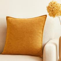 Capa de almofada boucle mostarda 50x50 cm