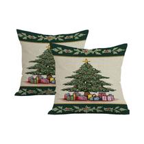 Capa De Almofada Com Design De Presente De Natal 45X45CM Em Poliéster Para Decoração De Casa Capa De Almofada Com Design De Presente De Natal 45X45CM Em Poliéster Para Decoração De Casa