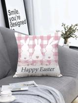 Capa de almofada com estampa de coelho xadrez - Doçura e elegância para sua decoração Capa de almofada com estampa de coelho xadrez - Doçura e elegância para sua decoração