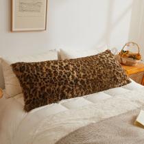 Capa de almofada corporal Exge Fluffy Leopard Print 20x54cm marrom Capa de almofada corporal Exge Fluffy Leopard Print 20x54cm marrom