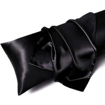 Capa de almofada corporal MR&HM Satin Soft Respirável 20x54cm preta Capa de almofada corporal MR&HM Satin Soft Respirável 20x54cm preta