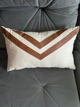 Capa de Almofada Couro e Algodão 30x50 Capa de Almofada Couro e Algodão 30x50