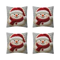 Capa De Almofada De Natal Em Pelúcia Macia Com Padrão De Papai Noel E Rena Para Decoração De Sofá Na