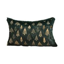 Capa De Almofada De Natal Em Tecido Macio Com Estampa De Folha 45x45 Para Sofá Da Sala De Estar E