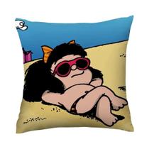 Capa De Almofada De Pelúcia Curta Com Impressão Dupla Face Mafalda C-Cartoon Para Sofá, Presente