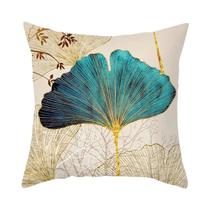 Capa De Almofada De Pelúcia Macia Com Estampa De Folhas De Ginkgo, Confortável Para Dormir Capa De Almofada De Pelúcia Macia Com Estampa De Folhas De Ginkgo, Confortável Para Dormir