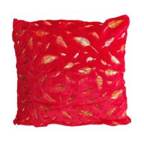 Capa de almofada de penas para cabelo curto vermelha 45x45cm Capa de almofada de penas para cabelo curto vermelha 45x45cm