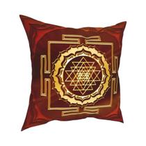 Capa De Almofada De Poliéster Com Estampa De Flor De Lótus Shri Yantra Budismo 45x45cm Decoração