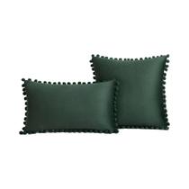 Capa De Almofada De Veludo 30x50cm 45x45cm 50x50cm Com Pompom Fofo, Capa De Almofada De Luxo