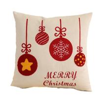 Capa De Almofada De Veludo Bordada De Natal, Macia, Decoração De Inverno Para Sofá, Árvore, Sino E Capa De Almofada De Veludo Bordada De Natal, Macia, Decoração De Inverno Para Sofá, Árvore, Sino E