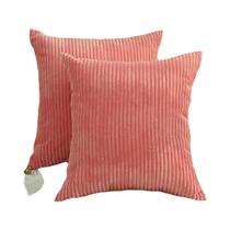 Capa De Almofada De Veludo Cotelê Listrado Grande, Macia, Cor Sólida, Decorativa Para Sofá, Cama E