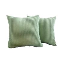 Capa De Almofada De Veludo Cotelê Listrado Grande, Macia, Cor Sólida, Decorativa Para Sofá, Cama E