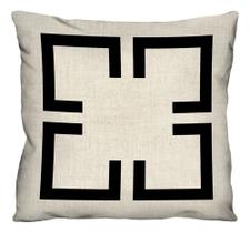 Capa De Almofada Decorativa Chave Grega em Linho 100% algodão para Sofá - 45x45cm Capa De Almofada Decorativa Chave Grega em Linho 100% algodão para Sofá - 45x45cm